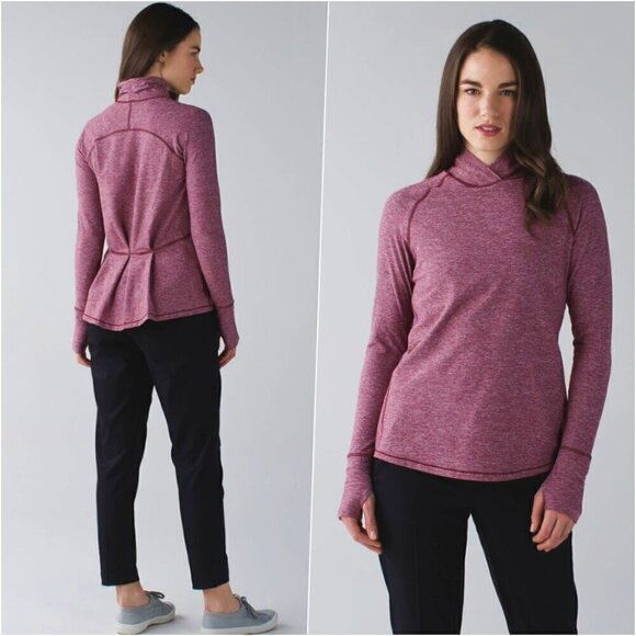 Lululemon Pleat Back Long Sleeve Pullover Bordeaux Size 8 NWOT - Picture 1 of 12